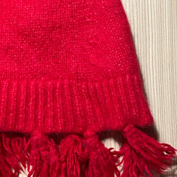 Kate Spade Broome Street Red Airy Alpaca Tassel Oversize Sweater - Picture 2 of 6